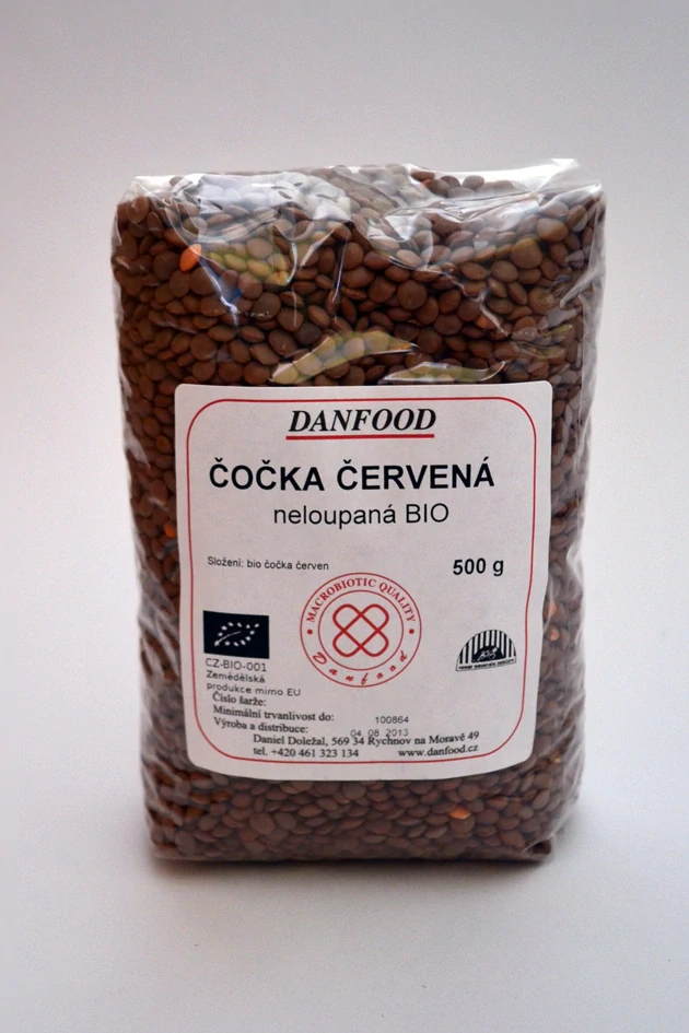 Čočka červená BIO neloupaná, 500g